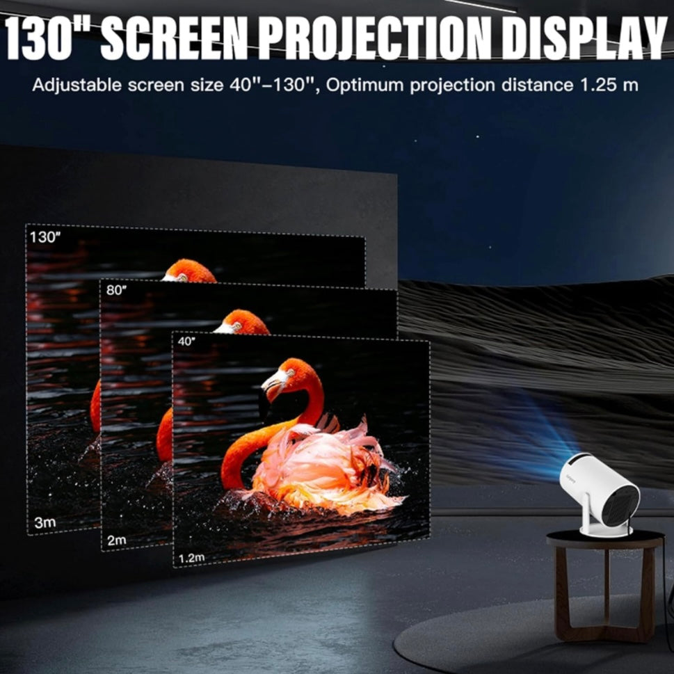 Smart Home Projector – Native 1080p HD, 2000 Lumens, Rotatable Design