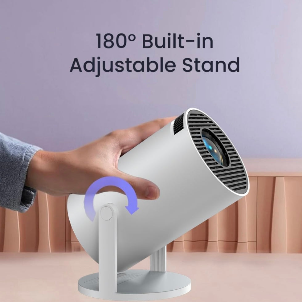 Smart Home Projector – Native 1080p HD, 2000 Lumens, Rotatable Design